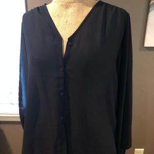 H&M sheer button up blouse